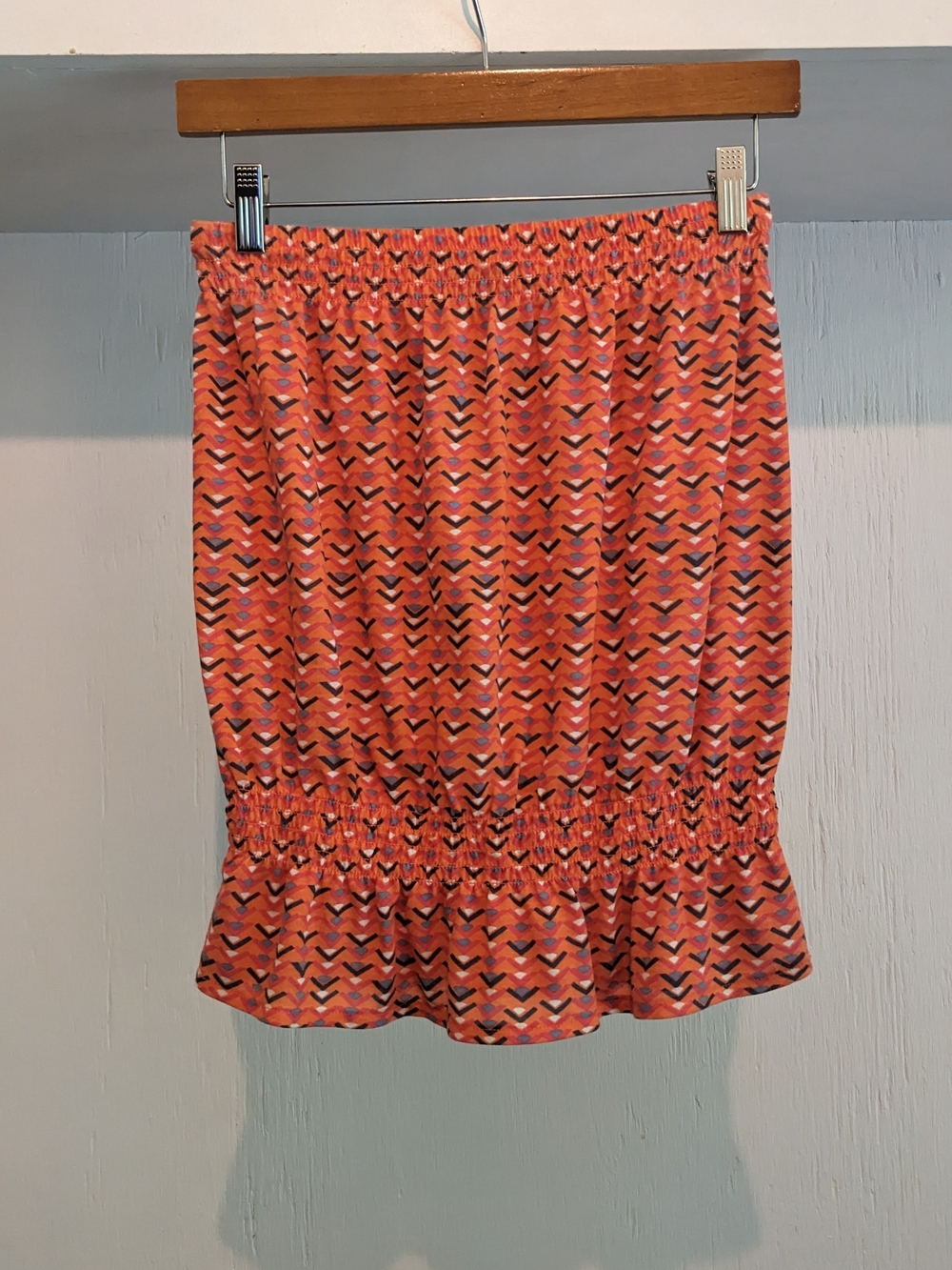 GAP Zig Zag Print Peplum Strapless Top Euro Hamptons It Girl Weekend Y2k